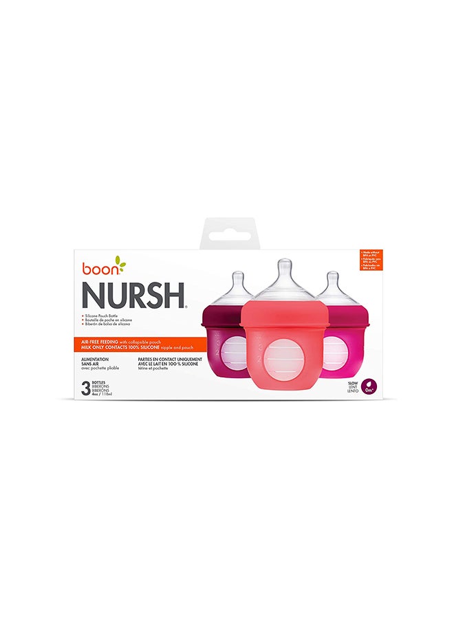 3-Piece Nursh Feeding Bottle Set (0M+) 4ounce