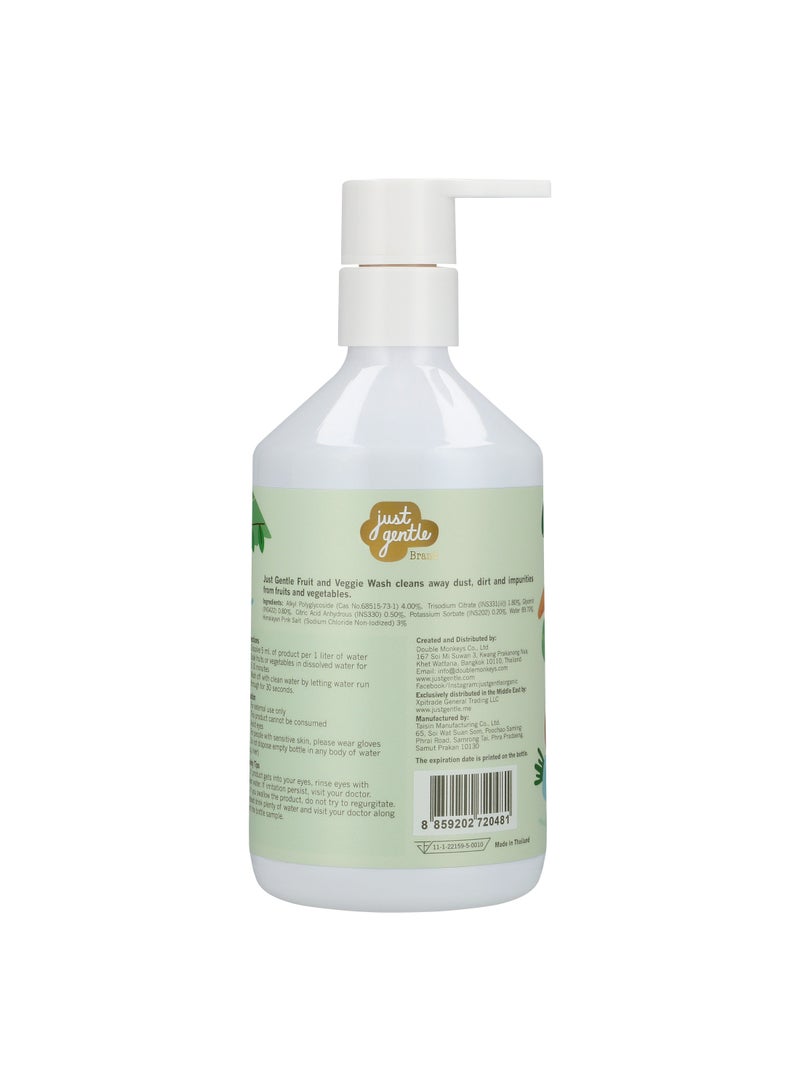 Just Gentle Fruit & Veggie Wash - Natural, Removes Pesticides & Bacteria, Safe for Babies, 300ml