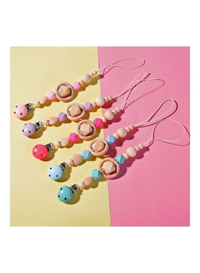 Cute Baby Teething Dummy Pacifier Clip Bead Infant Soother Nipple Strap Chain
