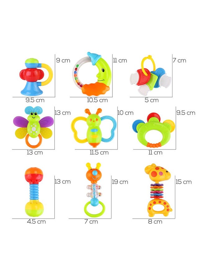9-Piece Rattle And Teether Toy With Giant Milk Bottle