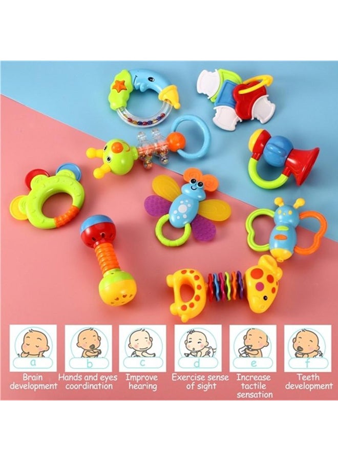 9-Piece Rattle And Teether Toy With Giant Milk Bottle