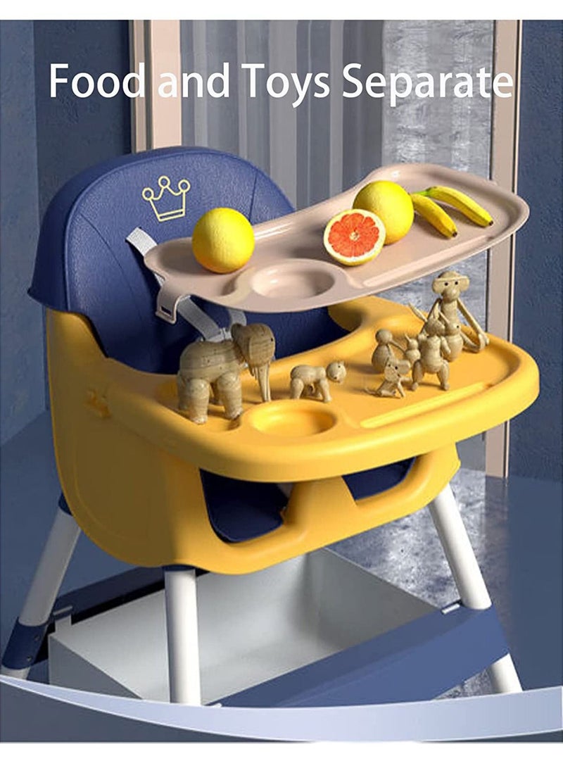 3-In-1 Adjustable Baby High Chair For Rest Dinning Chair And Playing Toys, Crown Pink, 6 To 36 Months