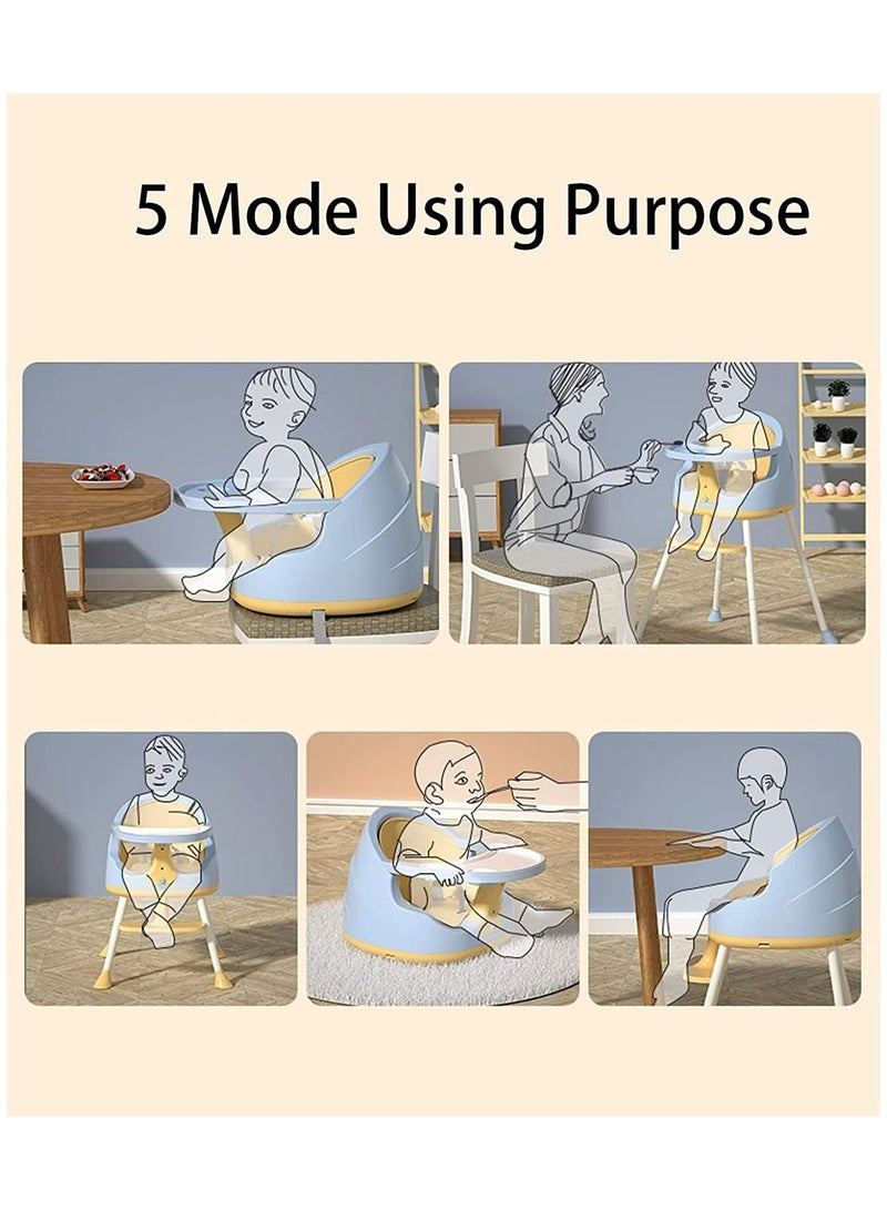 Baby High Chair for Dinning 3 in 1 Rest Chair and Playing Toys(Sky Blue)