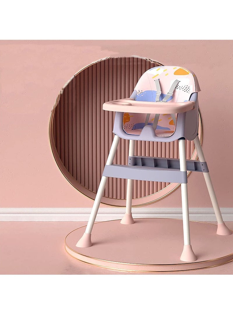 Adjustable Baby High Chair for Dinning 3 in 1 Rest chair and Playing Toys(Sky Pink)