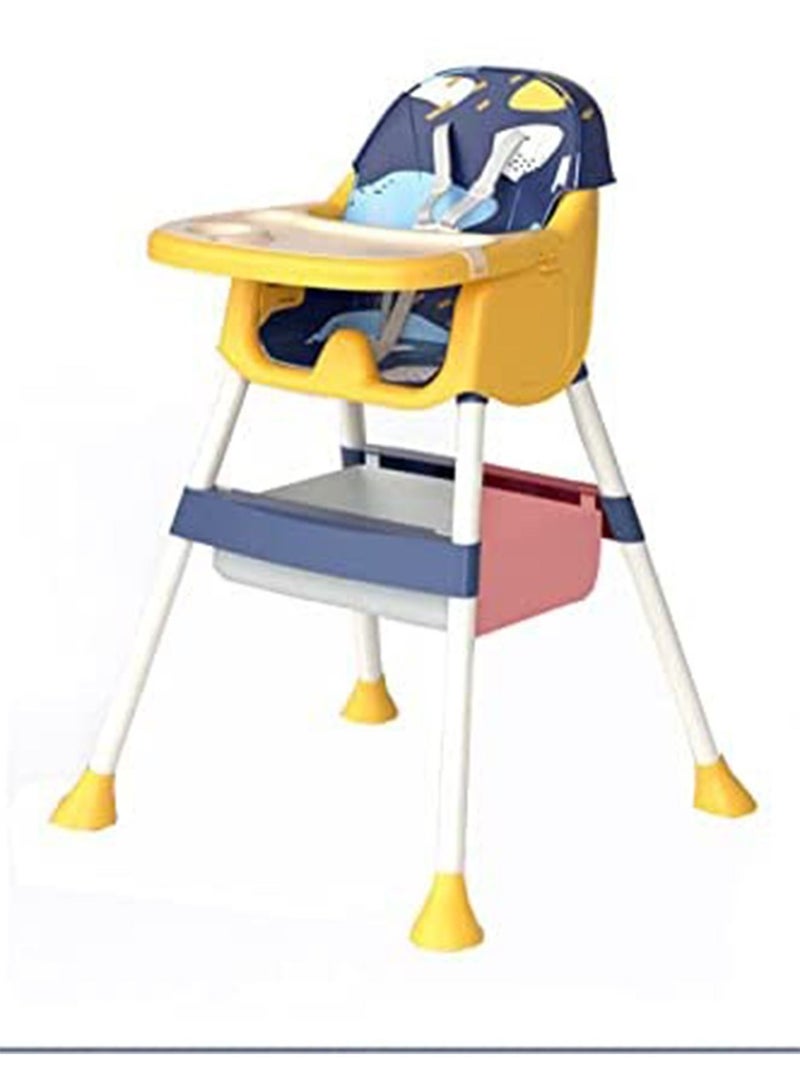Adjustable Baby High Chair for Dinning 3 in 1 Rest chair and Playing Toys(Sky Blue)