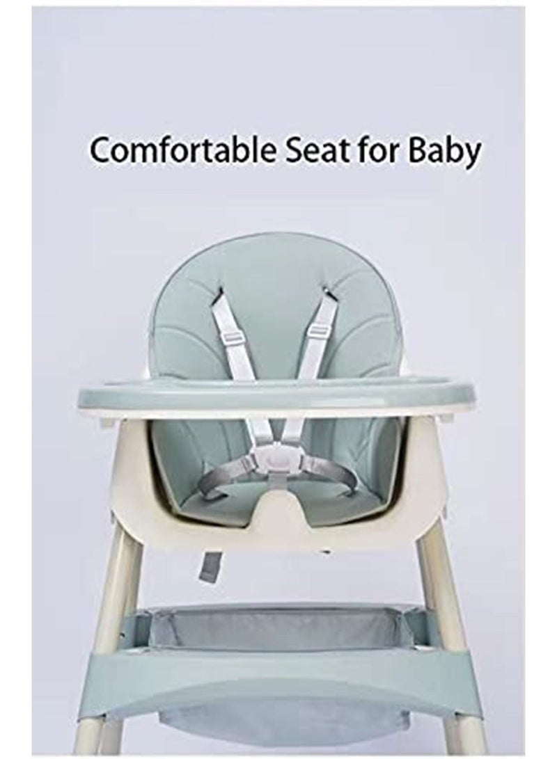 Adjustable Baby High Chair for Dinning 3 in 1 Rest chair and Playing Toys(Light Blue)