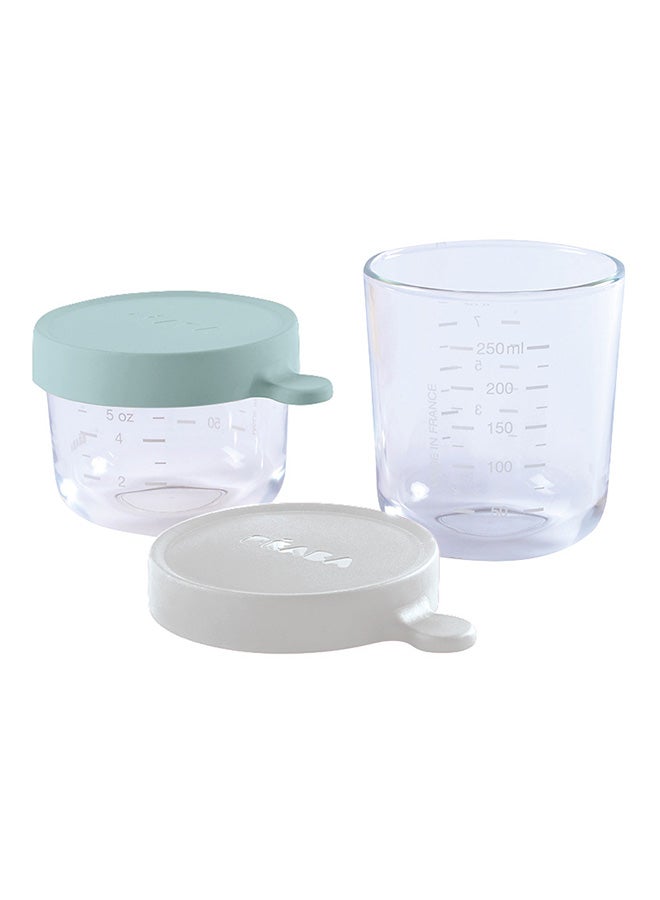 Pack Of 2 Conservation Jar Glass - Airy Green/Light Mist