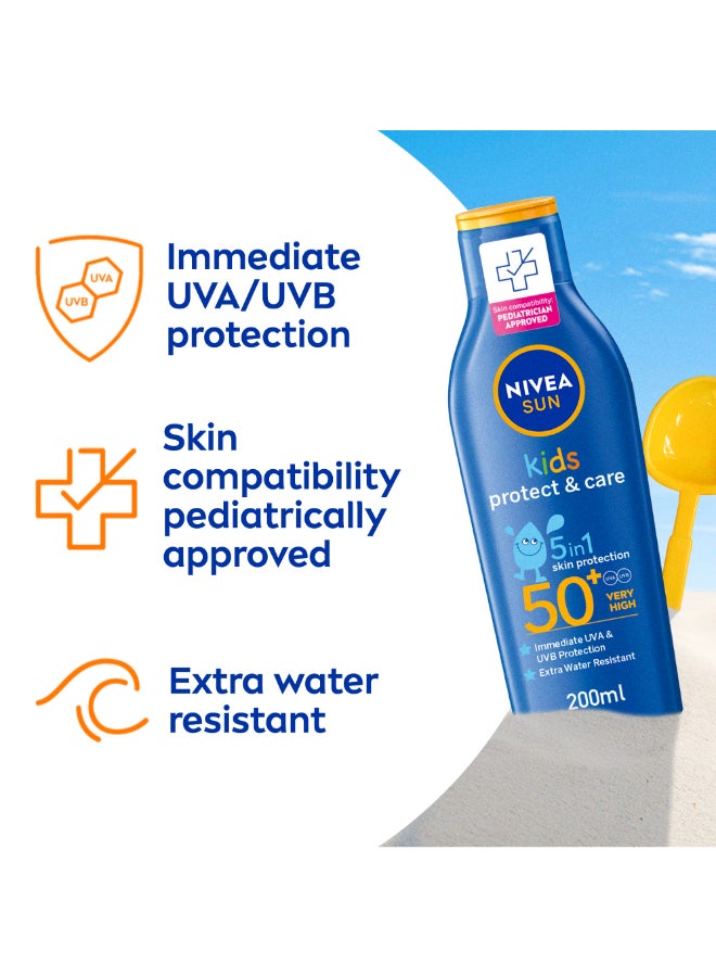 SUN Kids Moisturizing Sun Lotion, UVA & UVB Protection, SPF 50+, 200ml