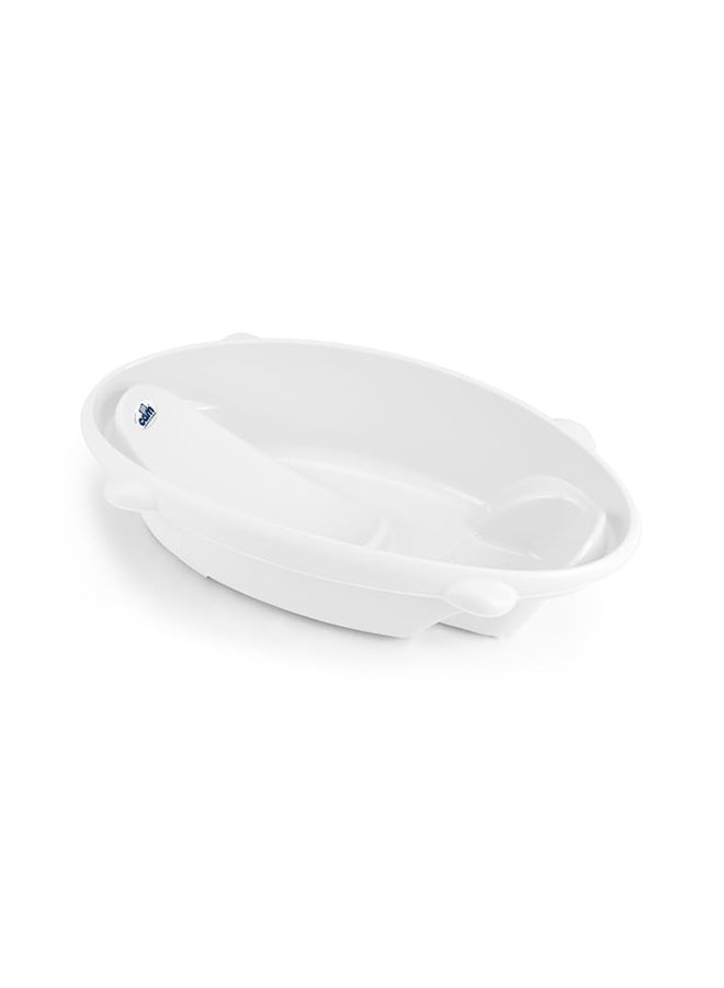 Cam Bollicina Baby Bath Tub - White, 1 Piece - From 0 To 12 Months, Support Feet And Plug To Drain The Water, Newborn Bath Tub For Baby, Portable Baby Bathtub, Made In Italy