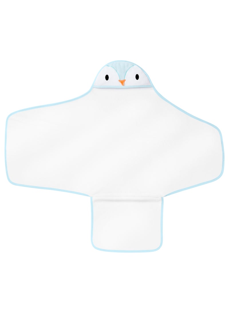 Splashtime Newborn Swaddle Dry Towel 0-6m, Penny the Penguin Blue