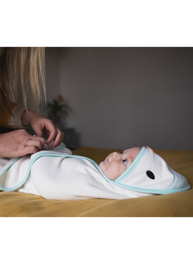 Splashtime Newborn Swaddle Dry Towel 0-6m, Penny the Penguin Blue
