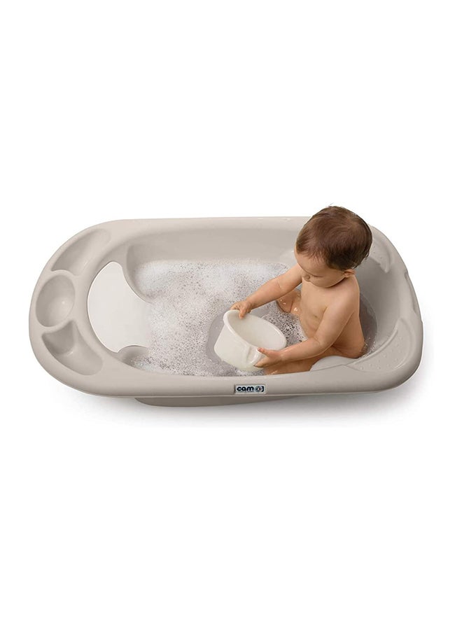Cam Bollicina Baby Bath Tub - Brown, 1 Piece - From 0 To 12 Months, Support Feet And Plug To Drain The Water, Newborn Bath Tub For Baby, Portable Baby Bathtub, Made In Italy