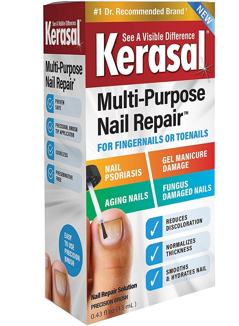 Kerasal Multi-Purpose Nail Repair, Nail Solution for Discolored and Damaged Nails, 0.43 fl oz