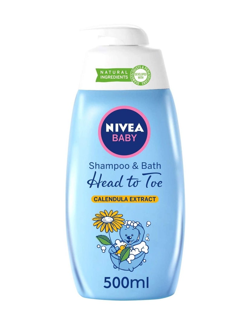 Baby Bath Shampoo Head to Toe Calendula Extract 500ml Pack of 2
