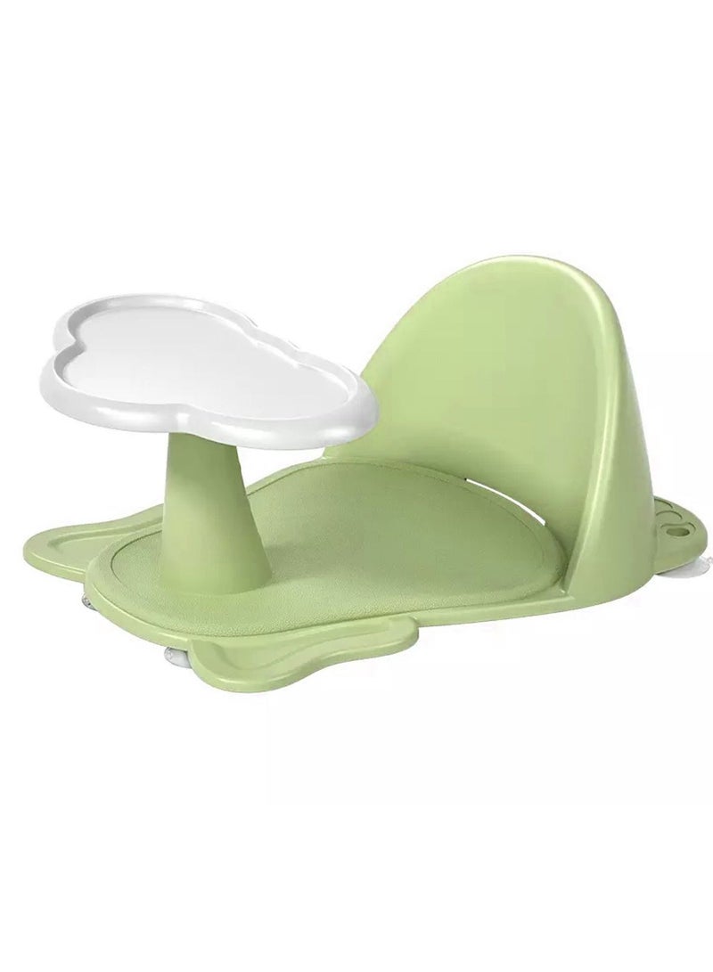 Baby Bath Seat For Baby Kids Elephant Steering Bath Seat For Infants Kids Bathing Seat Contains 4 Suction Cups 1 Backrest Support New Born Bathing Mat For 0 To 3 Years Boys Girls Green