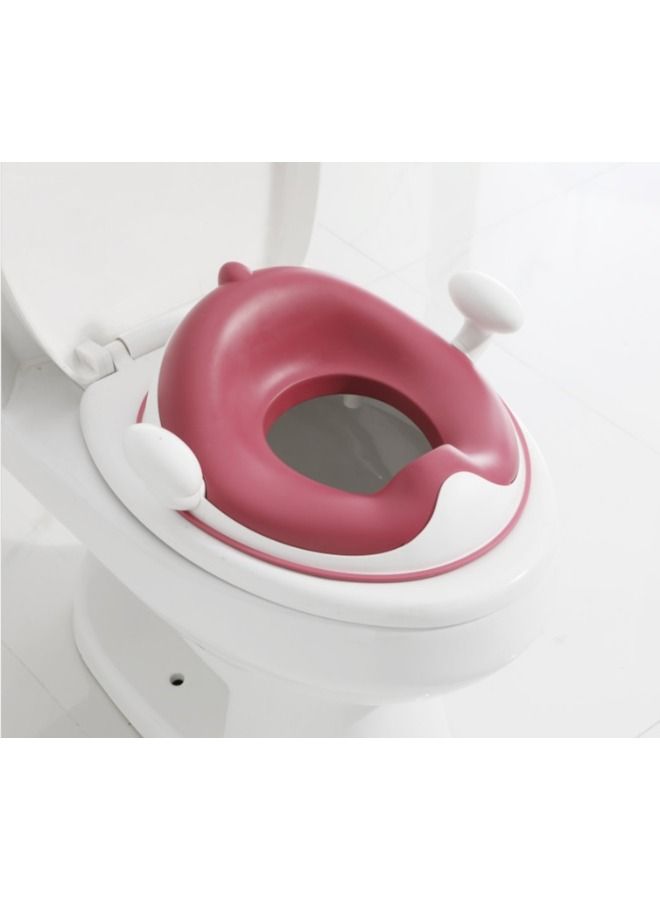 Baby Toilet Seat - Soft and Comfortable Toddler Potty Seat with Handles, Easy to Use, Non-Slip Design for Safe Potty Training, Red