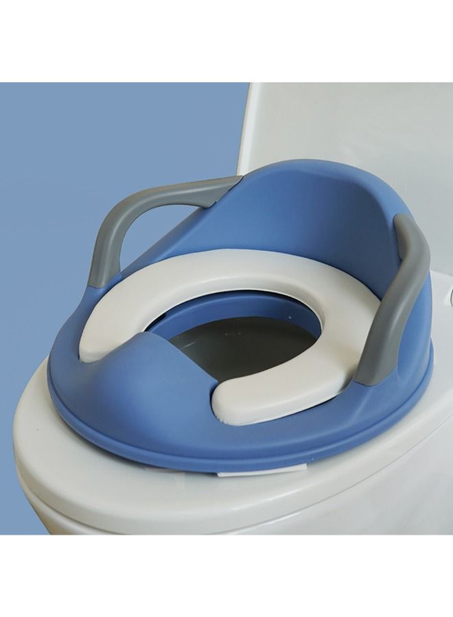 Kids Potty Training Seat with Comfortable Cushioned Design - Toddler Toilet Seat for Easy Training, Safety Handles, Non-Slip, Portable for Home or Travel