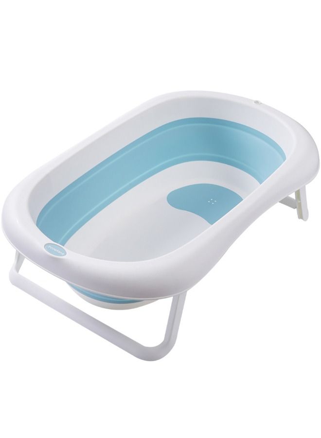 Baby Bathtub - Foldable Space-Saving Design, Non-Slip & Comfortable Bath for Newborns and Toddlers, Easy to Clean, Portable & Compact, Blue