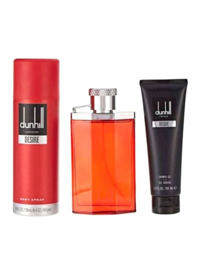 Desire Gift Set EDT Spray 100, Shower Gel 90, Body Spray 195ml