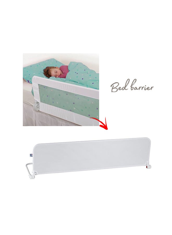 Portable Dolcenanna Baby Barricade, Toddler Bed Railing, Barrier, Crib Fence, Rail Guard, With Safety Side Assist For Children - Bianco