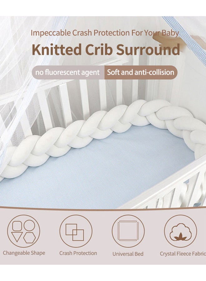 Twist Weaving 4 Stands Of Woven Strips Knotted Baby Anti-Collision Bed Surround