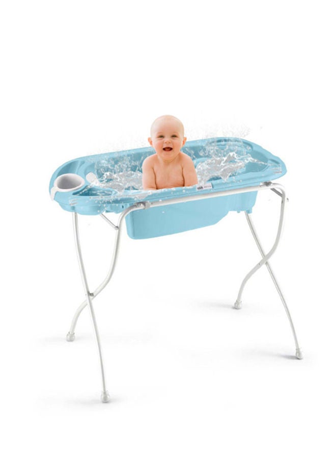 Baby Bath Tub Universal Stand - White - Made In Italy  Lightweight And Easy To Store - Convenient, Comfortable And Safe - Best For Newborns Up To 10 Kg/21 Lbs 4 Wheels