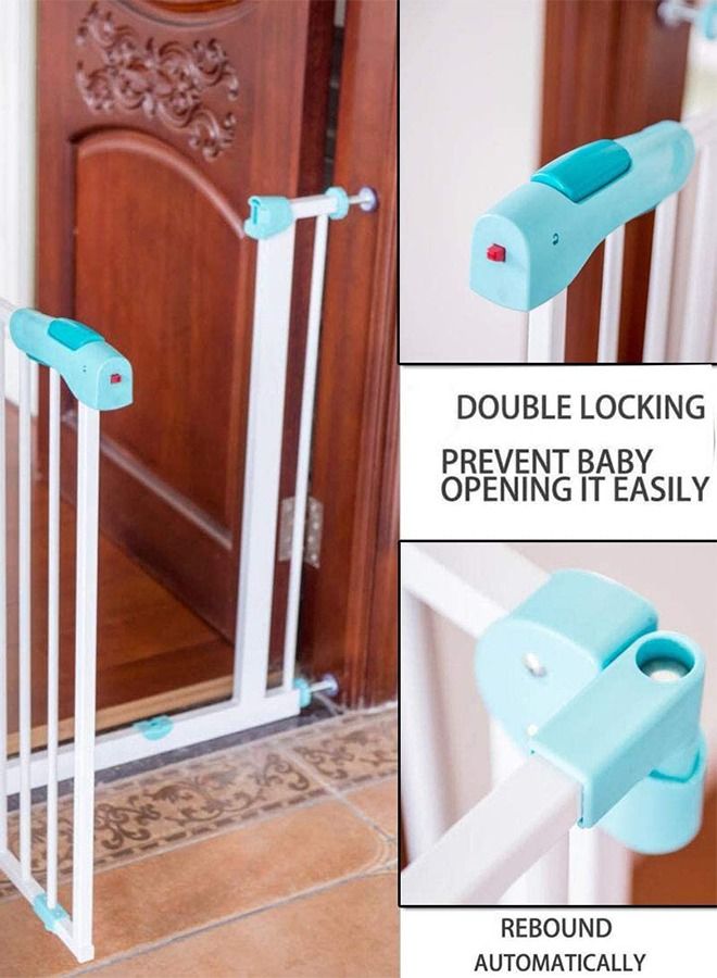 Auto Close Baby Safety Gate Size 75 - 85+10Cm Extra Tall Wide Baby Child Gate Easy Walk Thru Pet Dog Gate For House Doorway Staircases Indoor Auto Close Safety Baby Gate 75-85+10 Cm Green