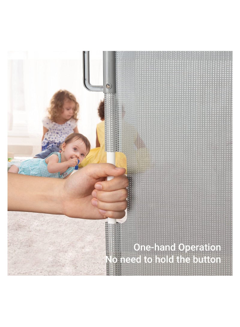 Baby Retractable Mesh Gate Suitable For 6 To 36 Months - Grey