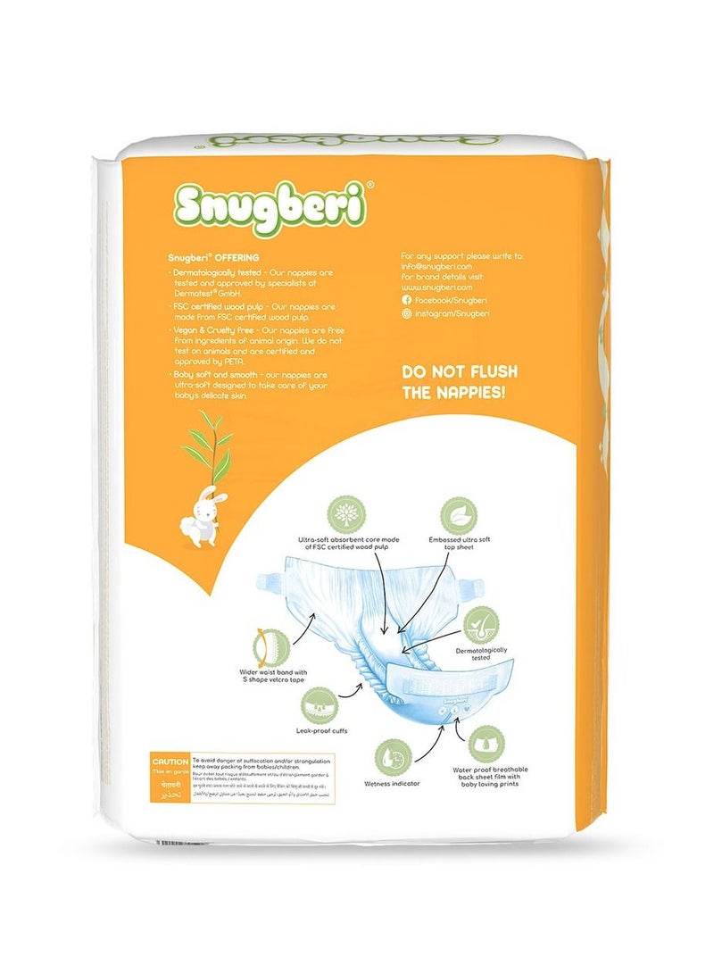 Premium Eco-Friendly Chlorine Free Feather Soft Printed Diapers Made Of Natural Wood Pulp With Wetness Indicator Size 4 Large 7-12 Kg - Mega Pack 60'S