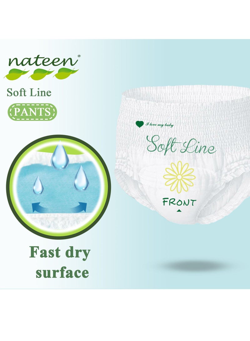 Soft Line Baby Pants Diapers ,Size 5 (12-17kg), X-Large Baby Pull Ups,72 Count Diaper Pants,Super Soft and Breathable Baby Diapers Pants.