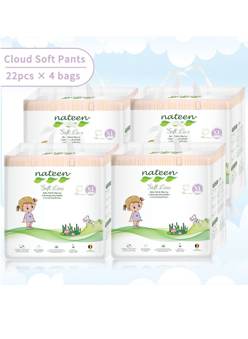 Soft Line Baby Pants Diapers ,Size 5 (12-17kg), X-Large Baby Pull Ups,72 Count Diaper Pants,Super Soft and Breathable Baby Diapers Pants.