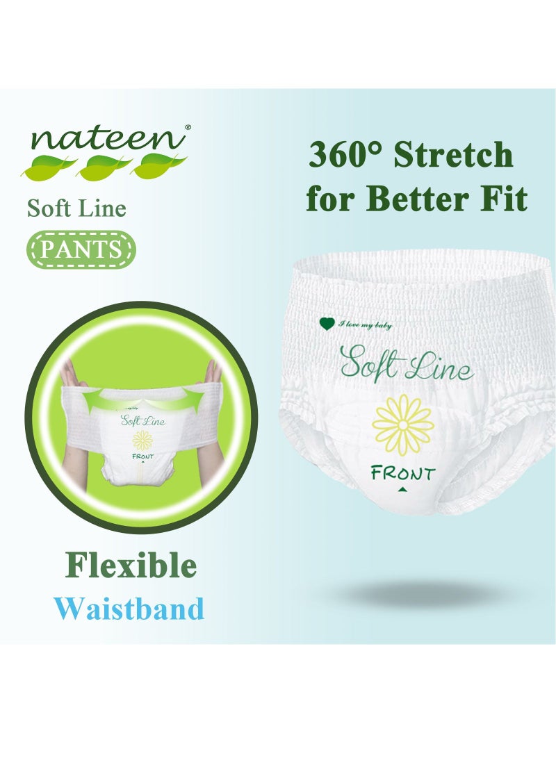 Soft Line Baby Pants Diapers ,Size 5 (12-17kg), X-Large Baby Pull Ups,72 Count Diaper Pants,Super Soft and Breathable Baby Diapers Pants.