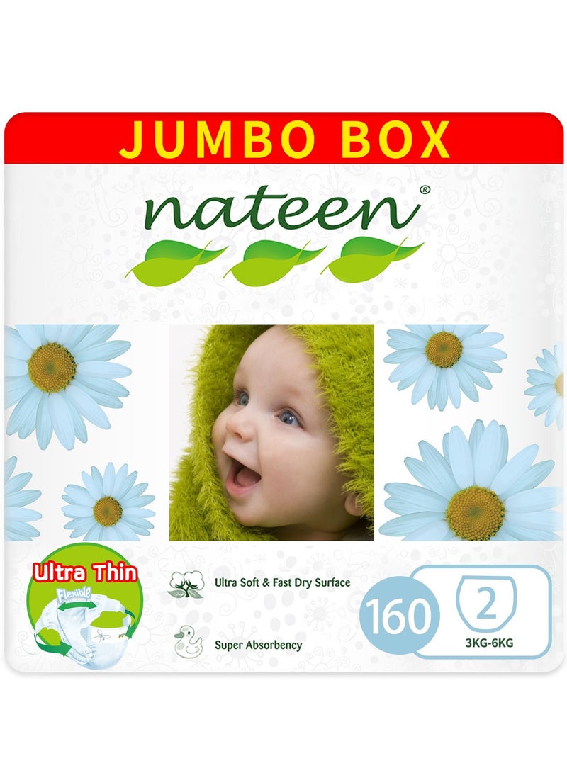 Premium Care Baby Diapers,Size 2 (3-6kg),Small,160 Count Diapers,Super Absorbent,Breathable Baby Diapers.