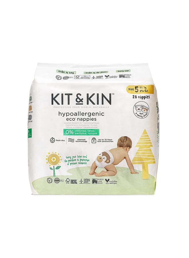 Eco Diapers Size 5, 28 Pack