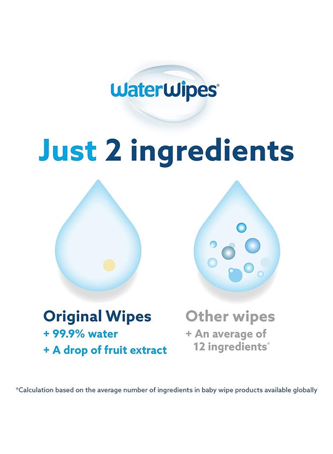 Original Plastic Free Baby Wipes, 720 Wet Wipes, 99.9% Water Based And Unscented For Sensitive Skin Pack of 12