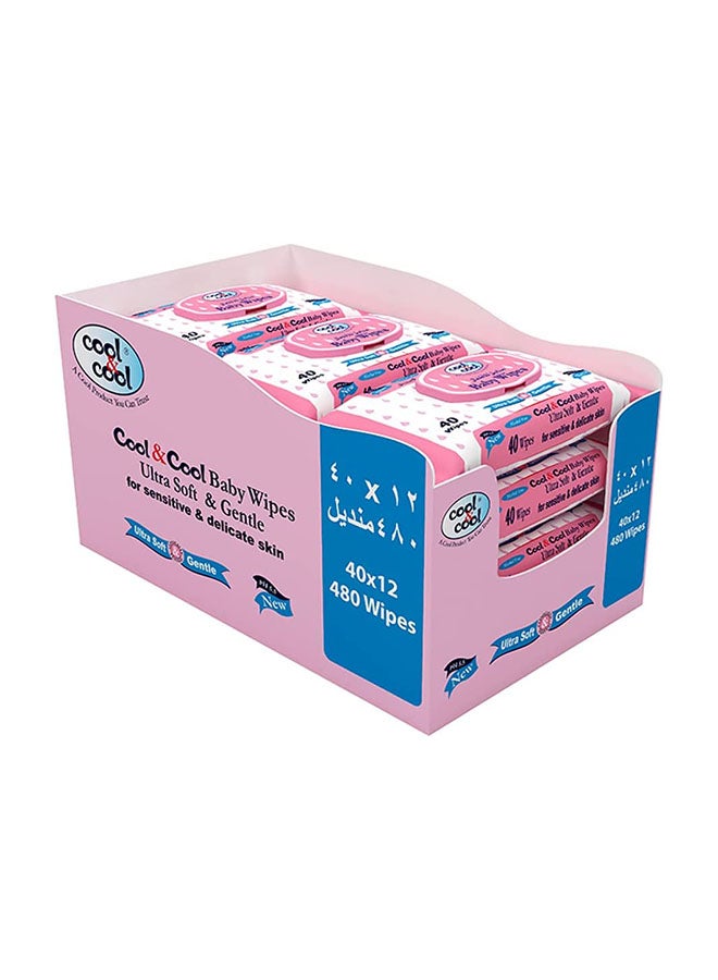 Pack Of 12 Baby Wipes 40's