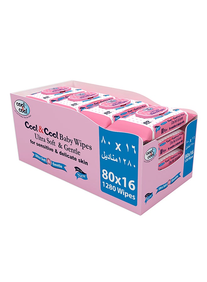 Cool & Cool Baby Wipes 80's - 10 + 6 Free