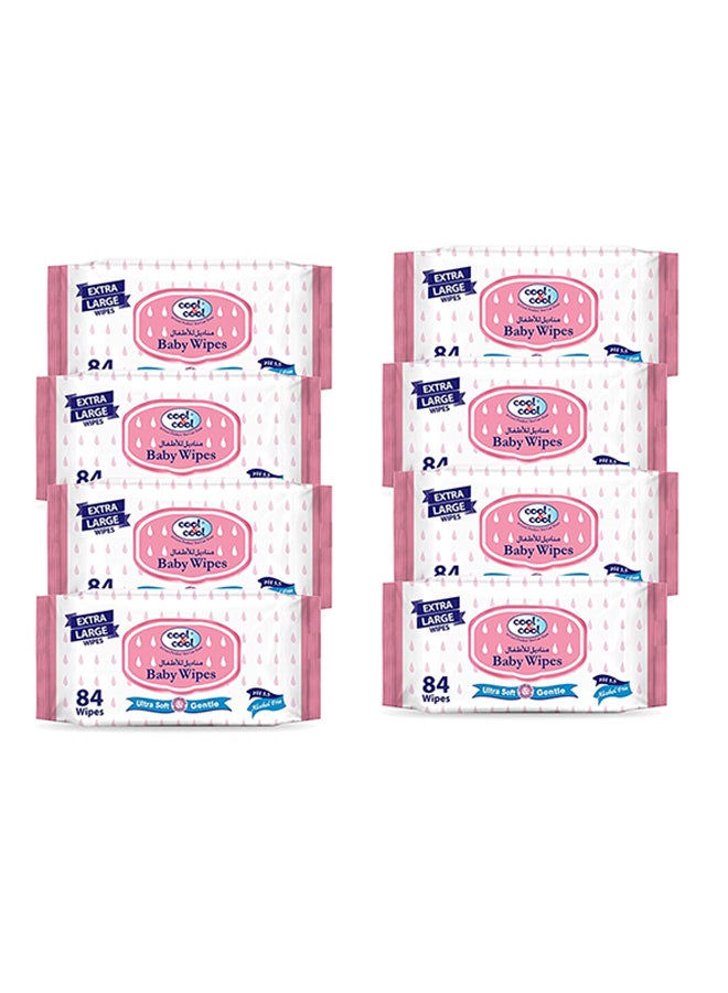 Extra Large Baby Wipes 84 Sheets Pack of 8