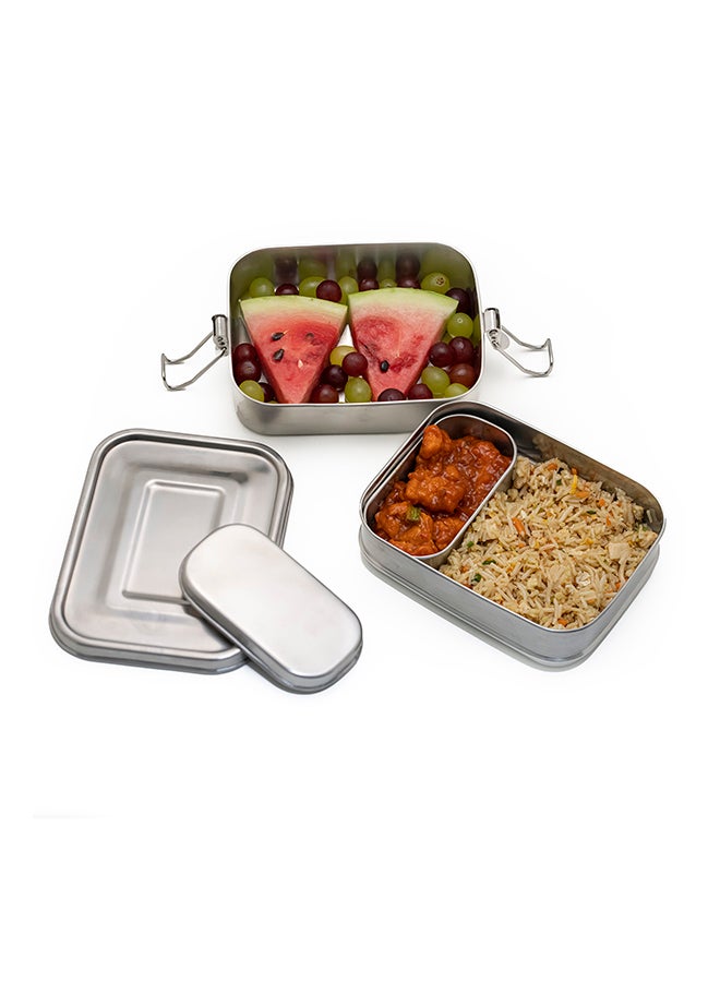 Stainless Steel 2-Layer Lunchbox with Mini Steel Container