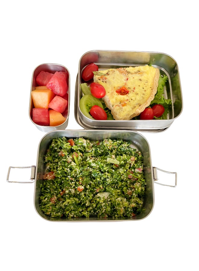 Stainless Steel 2-Layer Lunchbox with Mini Steel Container