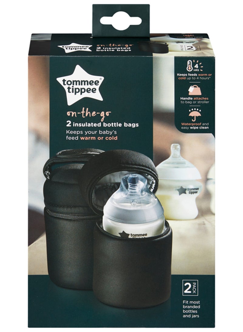 Insulated Bottle Carriers 2-Pack | Portable Thermal Holders for On-the-Go Feeding | Fits Diaper Bag or Stroller