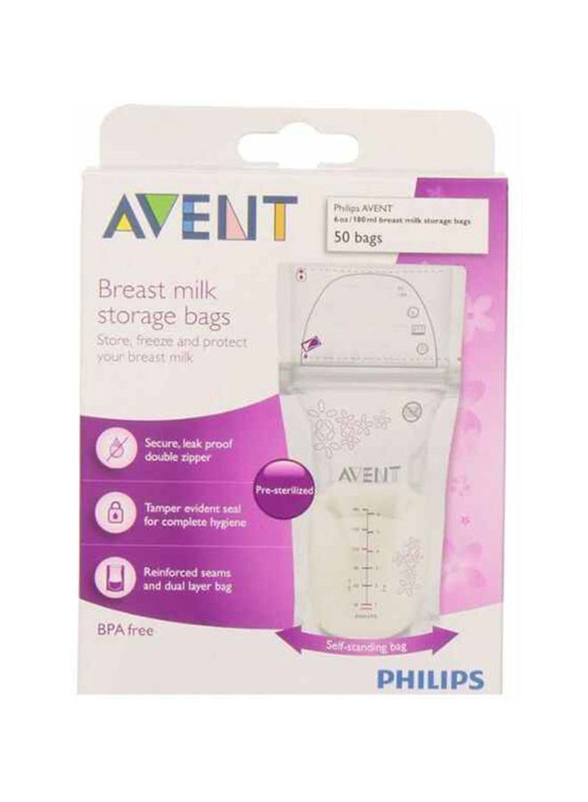 Pack Of 50 Breast Milk Storage Bags - Clear