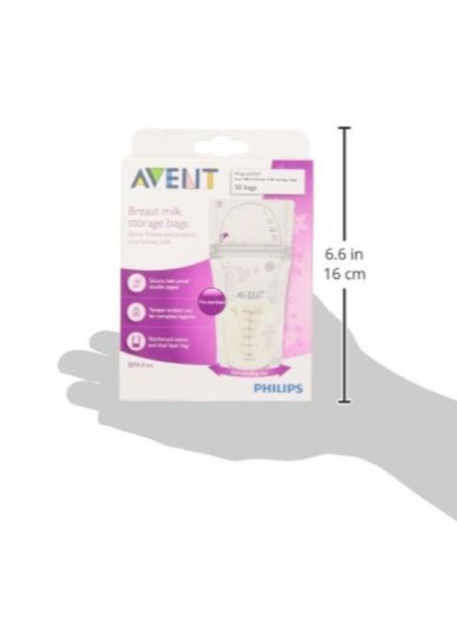 Pack Of 50 Breast Milk Storage Bags - Clear