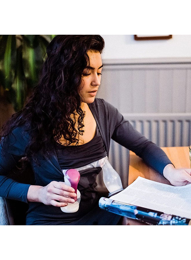 Manual Breast Pump with soft, cushioned silicone cup and narrow neck for hand strain reduction