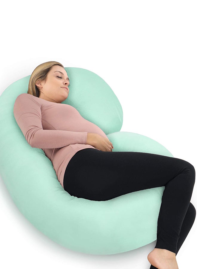 C Shape Pregnancy Poly Pillow Mint