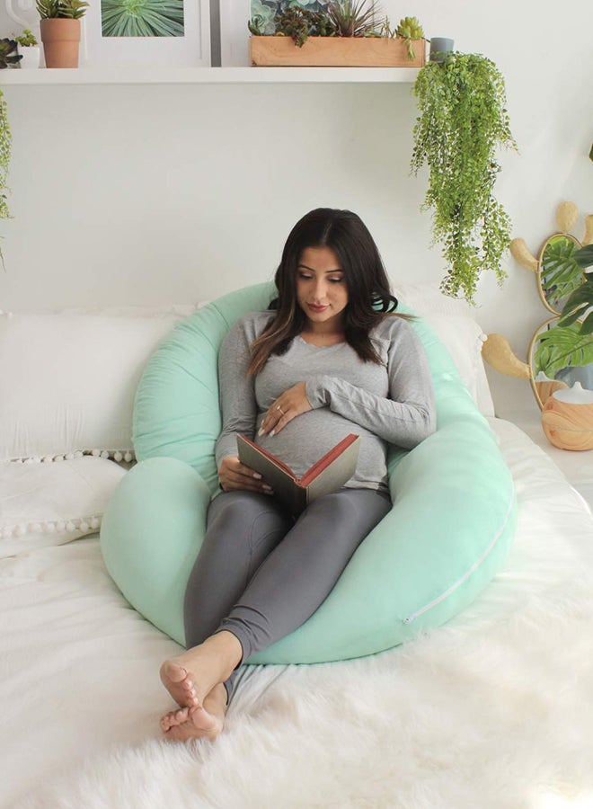 C Shape Pregnancy Poly Pillow Mint