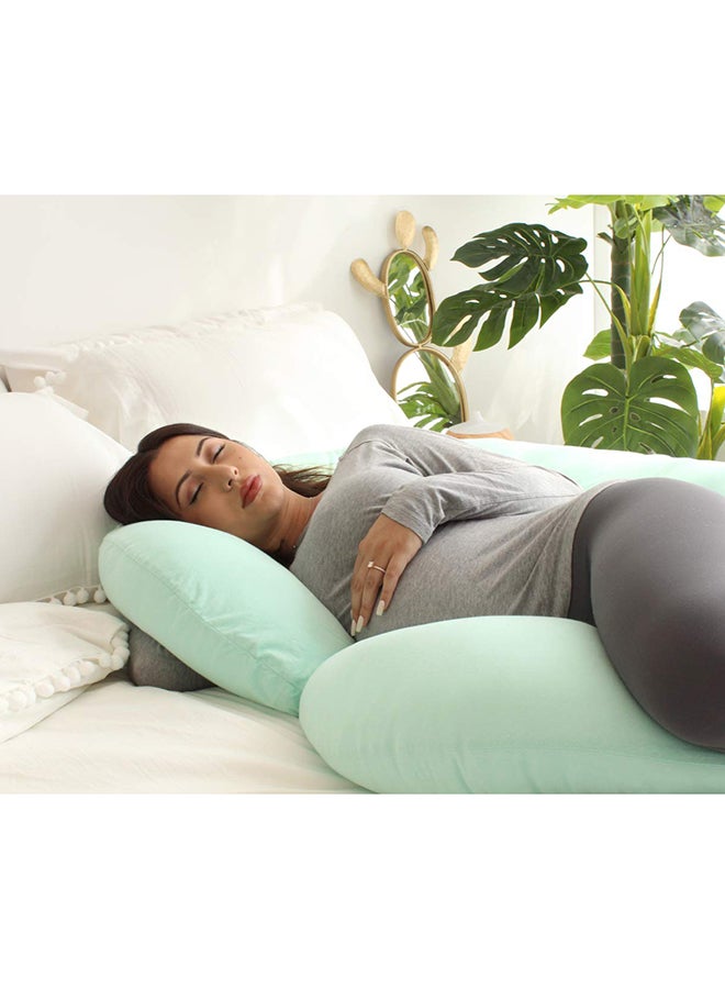 C Shape Pregnancy Poly Pillow Mint