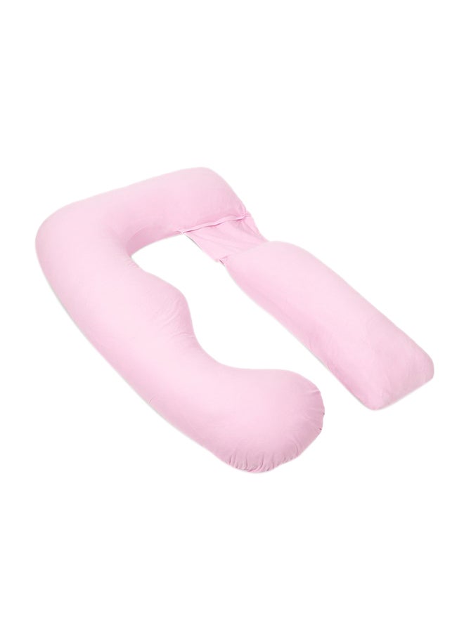 U Shape Pregnancy Poly Pillow - Light Pink