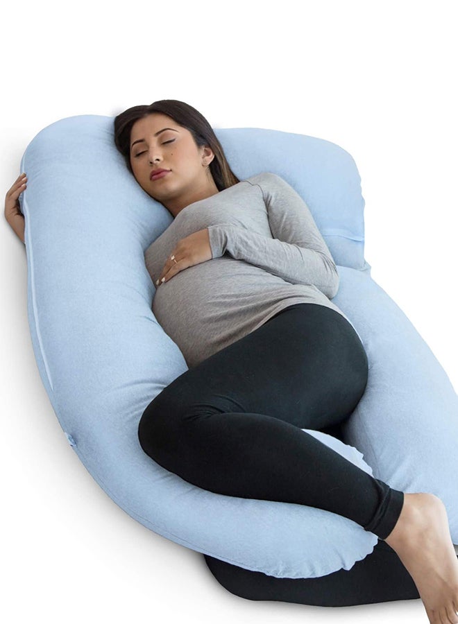 U-Shape Pregnancy Poly Pillow - Light Blue