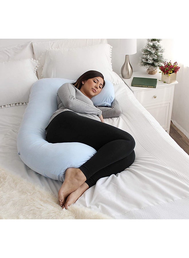 U-Shape Pregnancy Poly Pillow - Light Blue